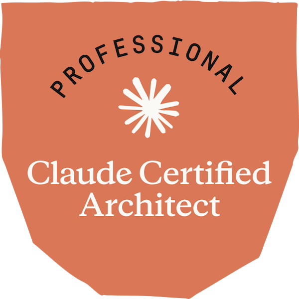 Badge oficial Claude Certified Architect — Professional (CCA-P) de Bruno Bracaioli, emitido pela Anthropic